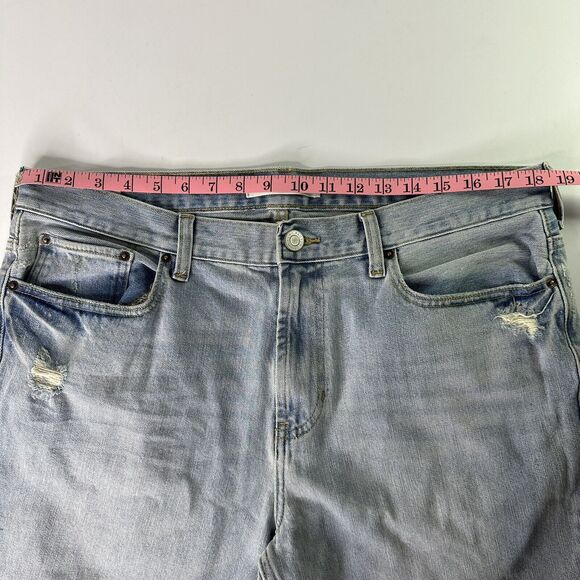Pacsun Skinny Jeans Mens Sz 36 x 30 Light Wash Distressed Denim Blue Knee Holes - Picture 10 of 13